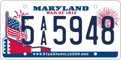 MD license plate 5AA5948