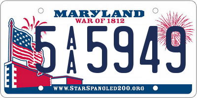 MD license plate 5AA5949