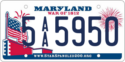 MD license plate 5AA5950