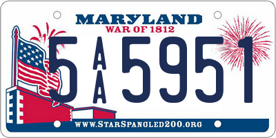 MD license plate 5AA5951