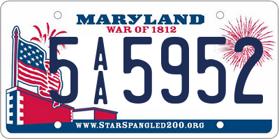 MD license plate 5AA5952