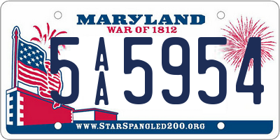 MD license plate 5AA5954