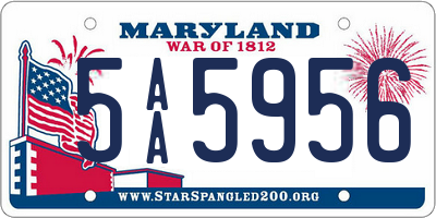 MD license plate 5AA5956