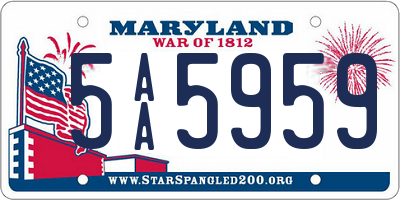 MD license plate 5AA5959