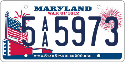 MD license plate 5AA5973