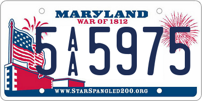 MD license plate 5AA5975