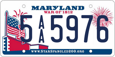 MD license plate 5AA5976