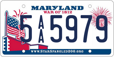 MD license plate 5AA5979