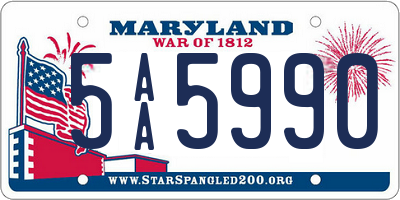 MD license plate 5AA5990