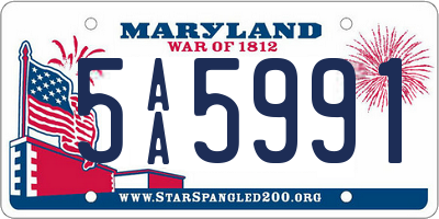 MD license plate 5AA5991