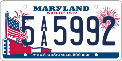 MD license plate 5AA5992