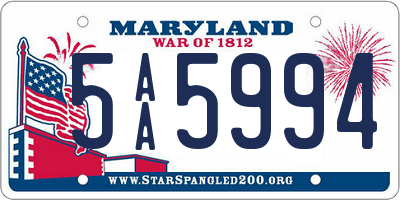 MD license plate 5AA5994