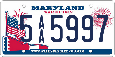 MD license plate 5AA5997