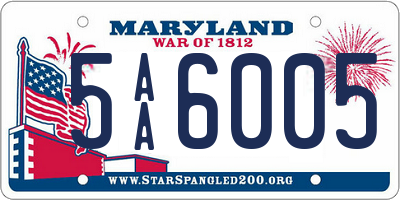 MD license plate 5AA6005