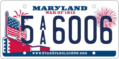 MD license plate 5AA6006