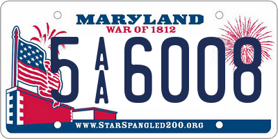 MD license plate 5AA6008