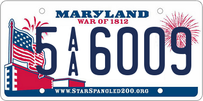 MD license plate 5AA6009