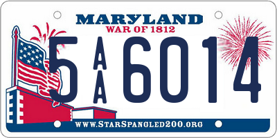 MD license plate 5AA6014