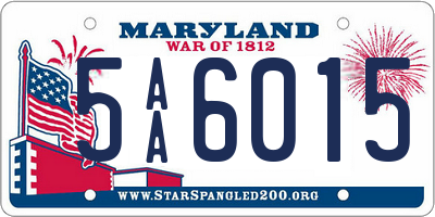 MD license plate 5AA6015