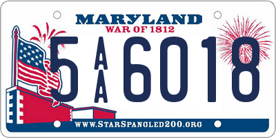 MD license plate 5AA6018