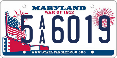 MD license plate 5AA6019