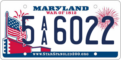 MD license plate 5AA6022