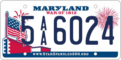 MD license plate 5AA6024