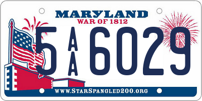 MD license plate 5AA6029