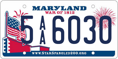 MD license plate 5AA6030