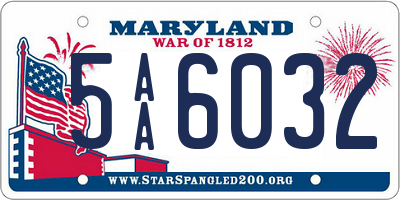 MD license plate 5AA6032