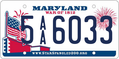 MD license plate 5AA6033