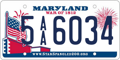 MD license plate 5AA6034