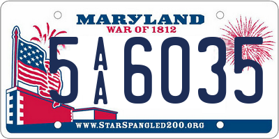 MD license plate 5AA6035