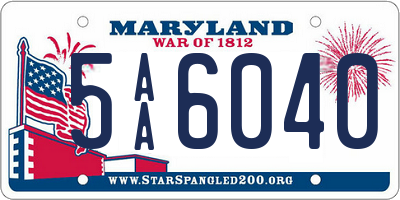 MD license plate 5AA6040