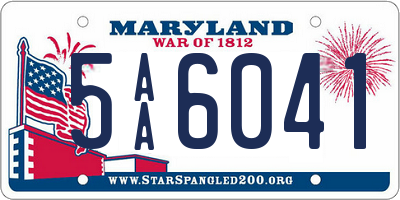 MD license plate 5AA6041