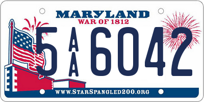 MD license plate 5AA6042