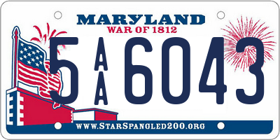 MD license plate 5AA6043