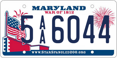 MD license plate 5AA6044