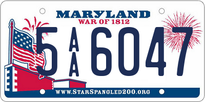 MD license plate 5AA6047