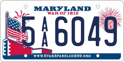 MD license plate 5AA6049