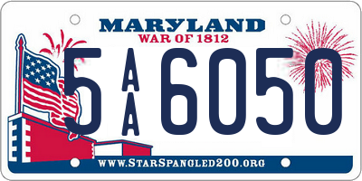 MD license plate 5AA6050