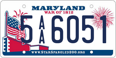 MD license plate 5AA6051