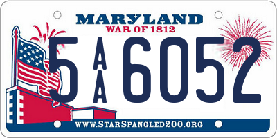 MD license plate 5AA6052