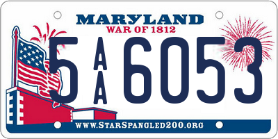 MD license plate 5AA6053