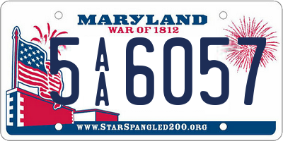 MD license plate 5AA6057