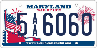 MD license plate 5AA6060