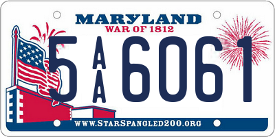 MD license plate 5AA6061