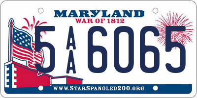 MD license plate 5AA6065