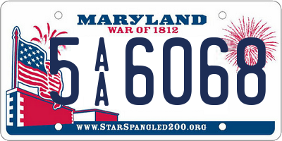 MD license plate 5AA6068