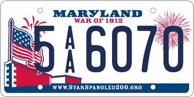 MD license plate 5AA6070